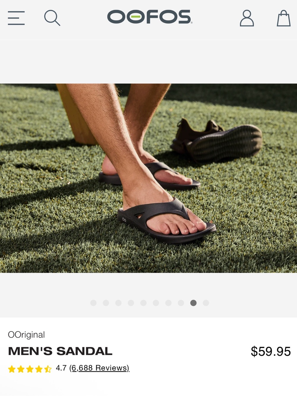 NEW Oofos OOriginal Recovery Flip Flop Sandals  Black Men Unisex